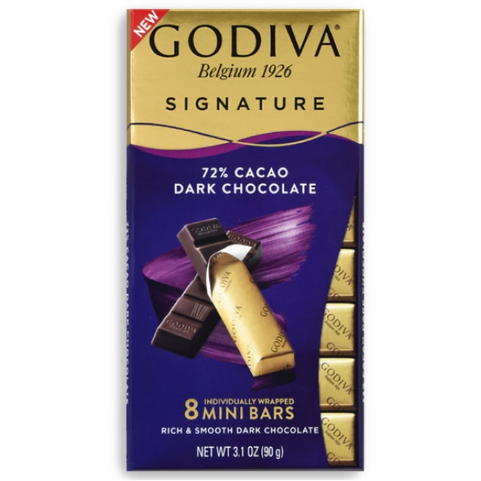 Godiva Signature 72% Cacao Dark Chocolate Mini Bars - 3.1oz