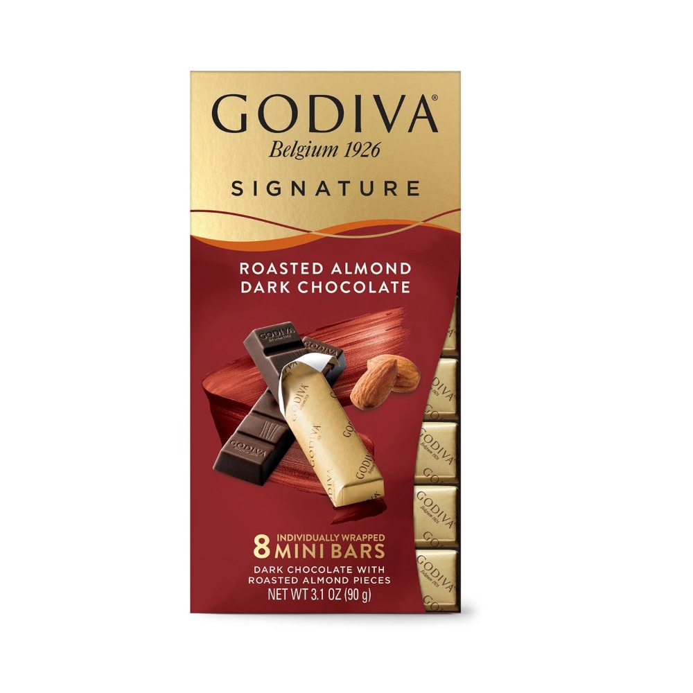 Godiva Signature Roasted Almond Dark Chocolate Mini Bars - 3.1oz