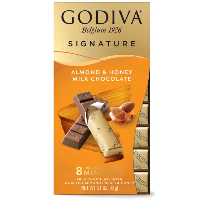 Godiva Signature Mini Almond & Honey Milk Chocolate Bar