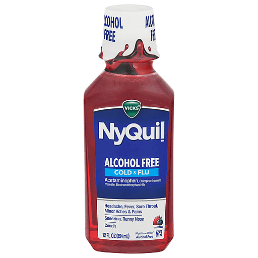 Vicks Nyquil Cold & Flu NightTime Relief Soothing Berry Liquid - 12 Fl Oz