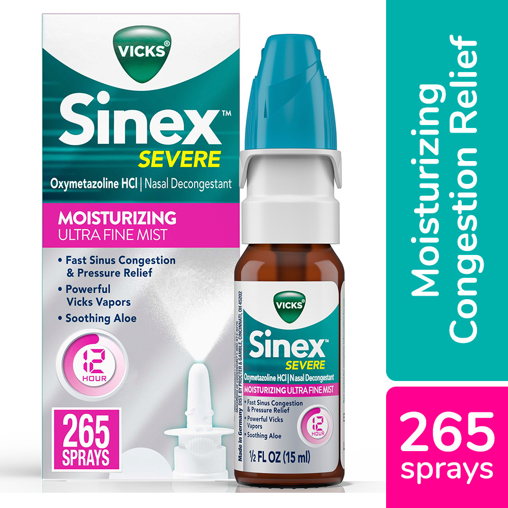Vicks Sinex Severe Moisturizing Ultra Fine Mist Nasal Decongestant 0.5 Fl Oz