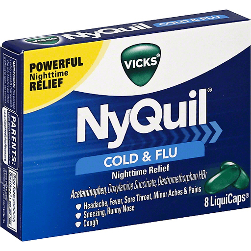 Vicks Nyquil Cold & Flu Nighttime Relief, Liquicaps
