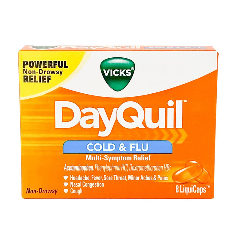 Vicks DayQuil Cold & Flu, Multi-Symptom Relief, LiquiCaps