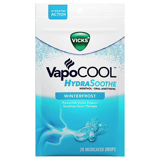 Vicks Oral Anesthetic, Hydra Soothe, Menthol, Winterfrost, Medicated Drops