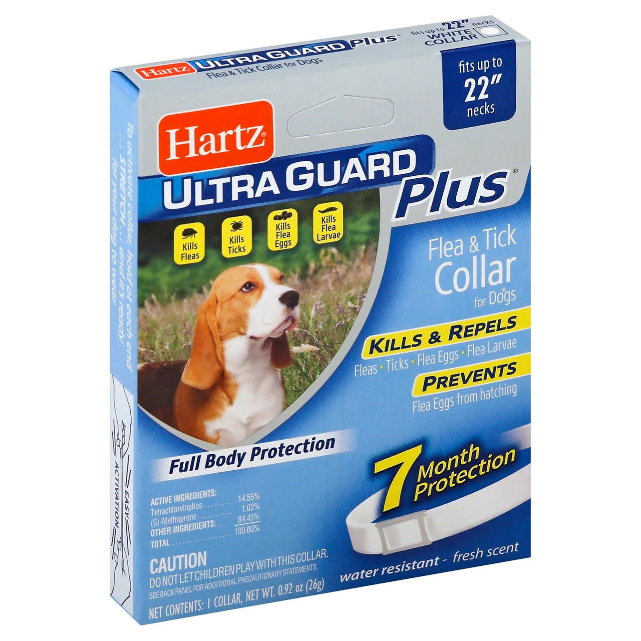 Hartz Ultra Guard Plus Flea & Tick Collar For Dogs Fresh Scent Fits Up To 22" Necks, 1