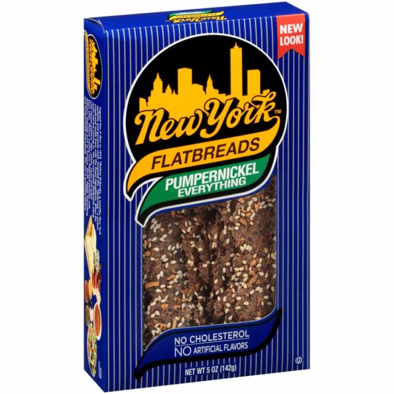 York All Natural Flatbreads, Pumpernickel Everything, 5 Oz