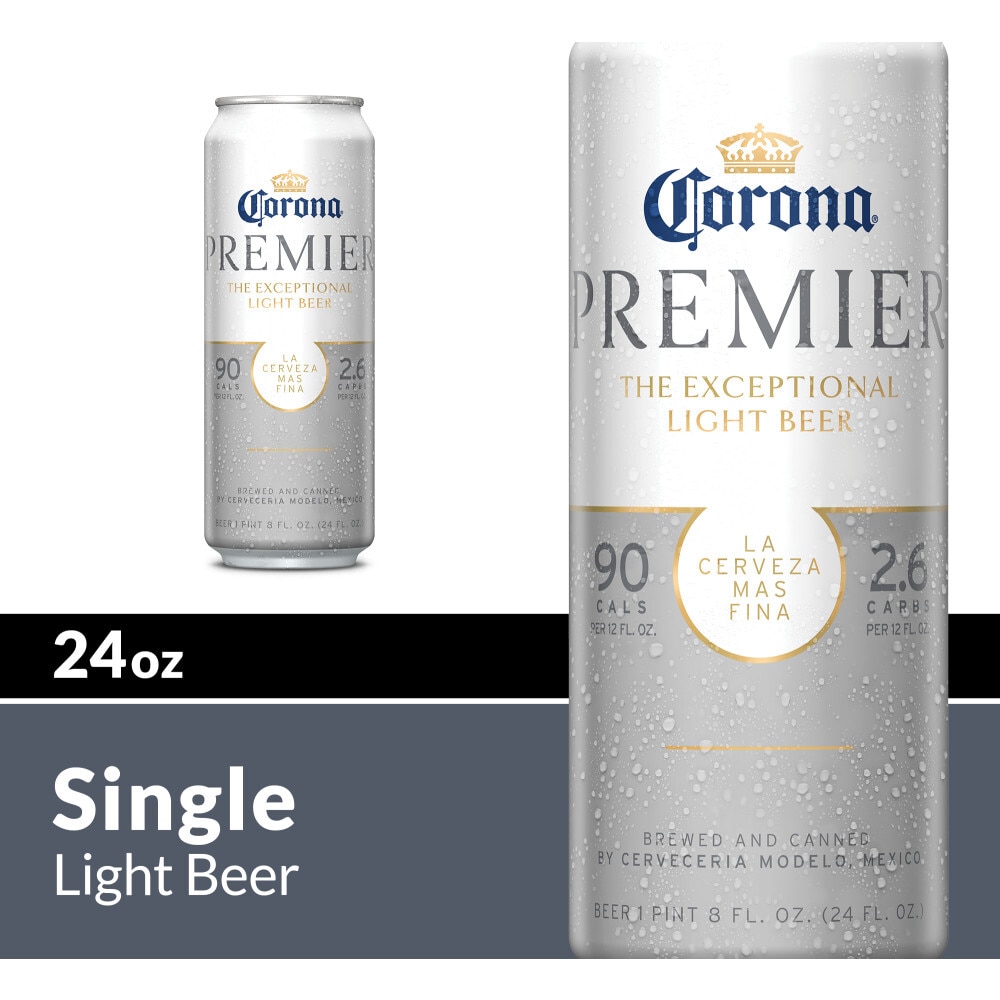 Corona Premier Mexican Lager Light Beer, 24 Fl Oz Can, 4.0% ABV