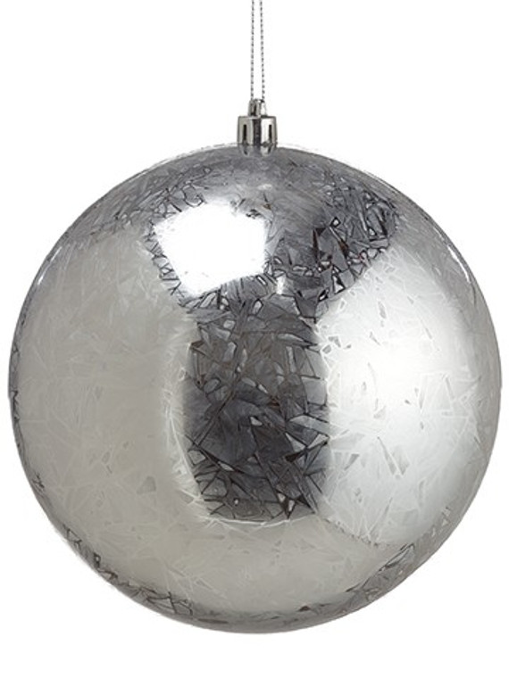 6" Mercury-Look Plastic Ball Ornament Silver (Pack Of 6) XN1963-SI By Silk Flower