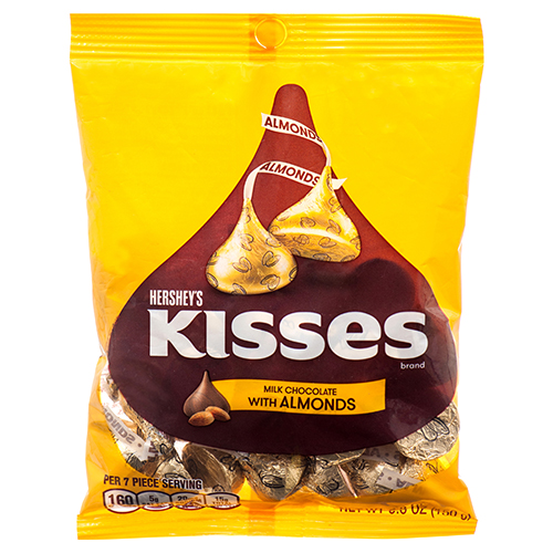 Hershey's Kisses Milk Chocolate With Almonds - 5.3-oz. Bag