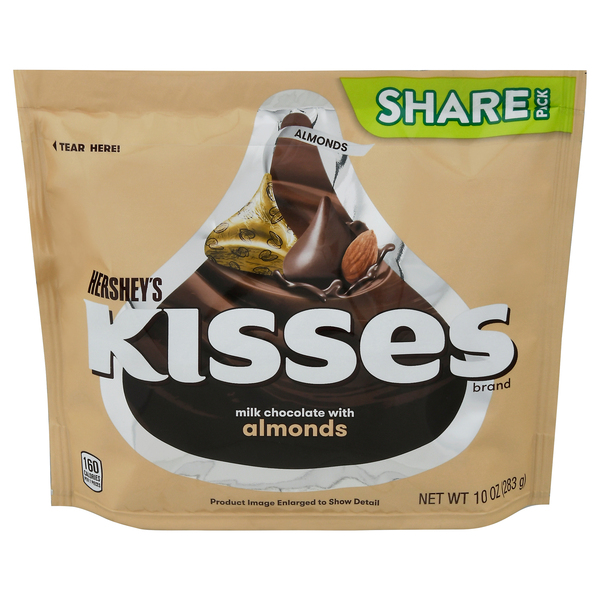 Hershey's Kisses Milk Chocolate With Almonds Share Pack 10 Oz