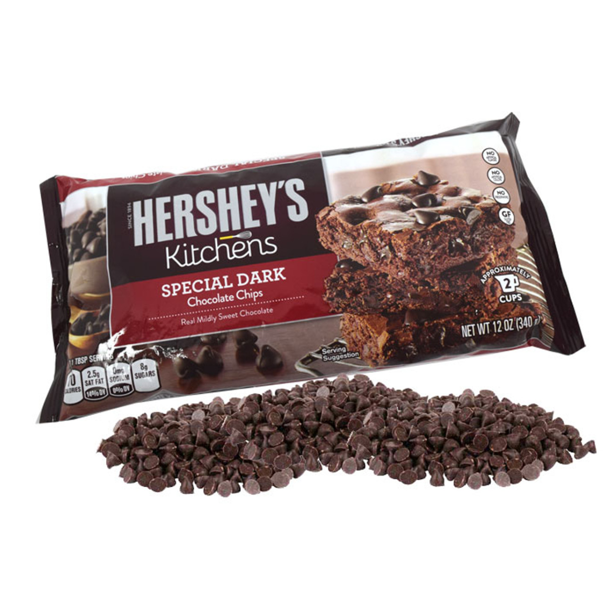 Hershey's S Special Dark Mildly Sweet Chocolate Baking Chips Bag 12 Oz
