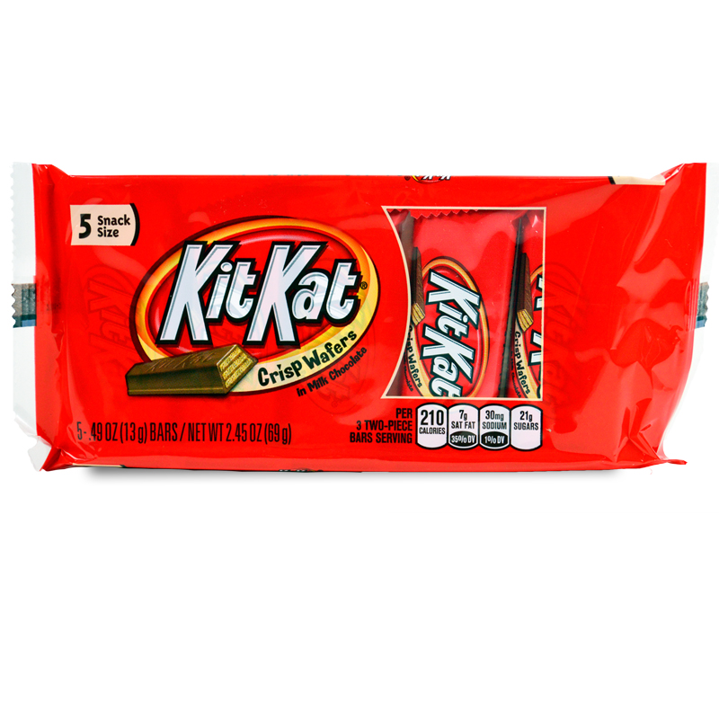 Kit Kat Milk Chocolate Snack Size Wafer Candy, Individually Wrapped, 0.49 Oz, Bars