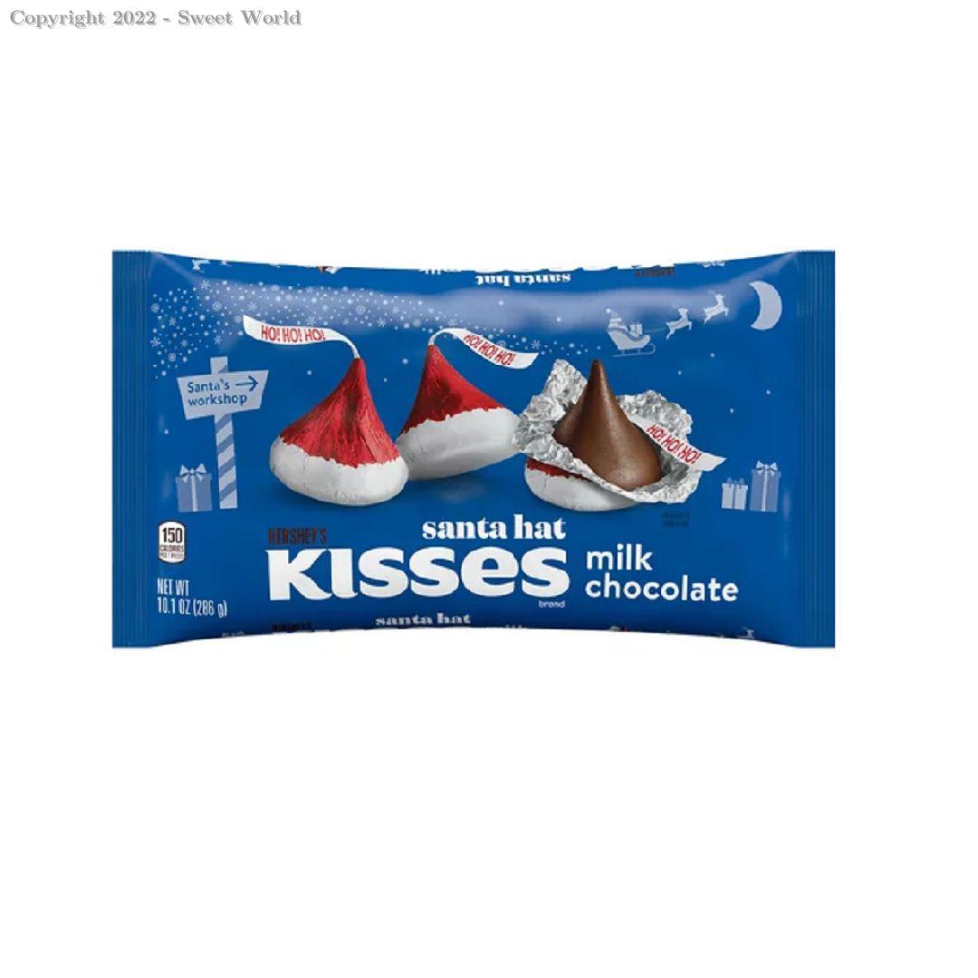 Hershey's KISSES Milk Chocolate Santa Hat Christmas Candy Bag