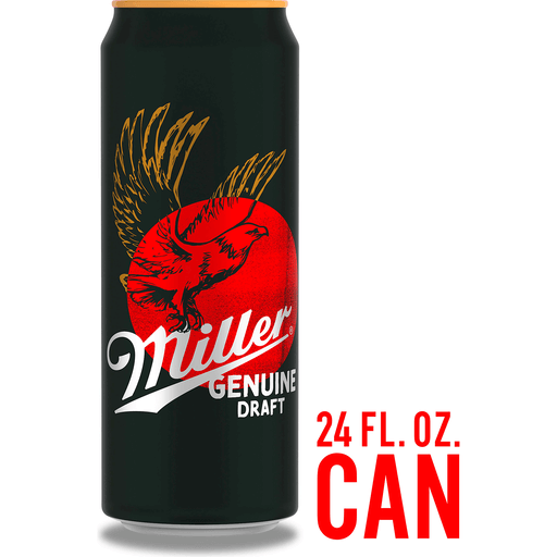 Miller Genuine Draft Beer American Style Light Lager, 24 Fl Oz Can, 4.7% ABV