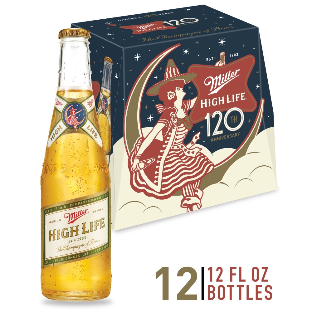 Miller High Life Beer 12 Pack Bottles