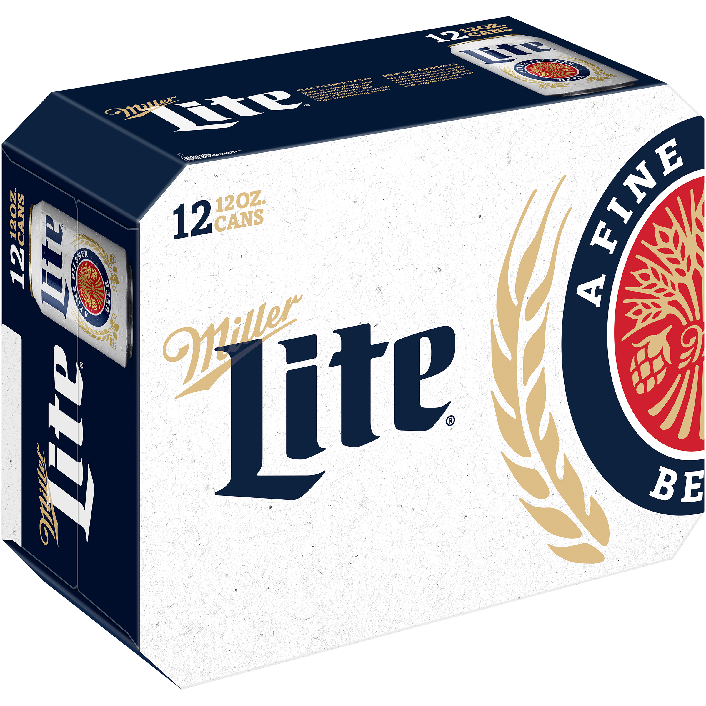 Miller Lite American Pilsner Light Lager Beer, 4.2% ABV, 12-pack, 12-oz. Beer Cans