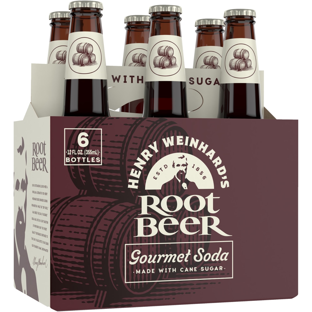 Henry Weinhard's Gourmet Soda, Root Beer, 6 Pack