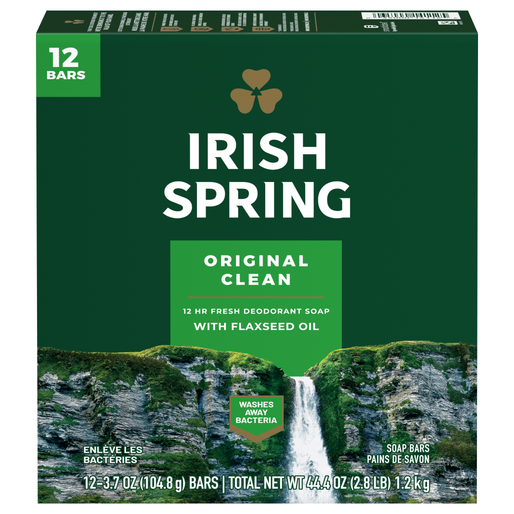 Irish Spring Original Clean Deodorant Bar Soap - 3.7 Oz