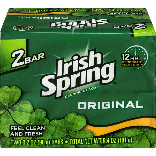 Irish Spring Deodorant Bar Soap, Original - 3.2 Oz