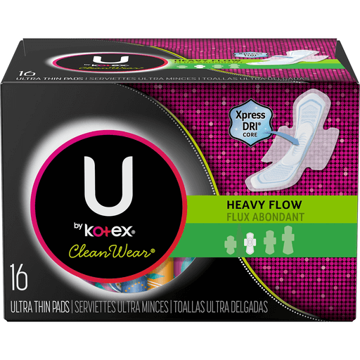 U by Kotex Clean Wear Pads, Ultra Thin, Heavy Flow