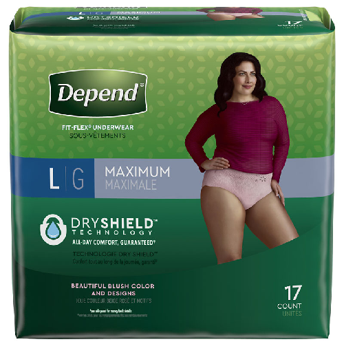 Depend Fit-Flex Underwear For Women Maximum Absorbency Large