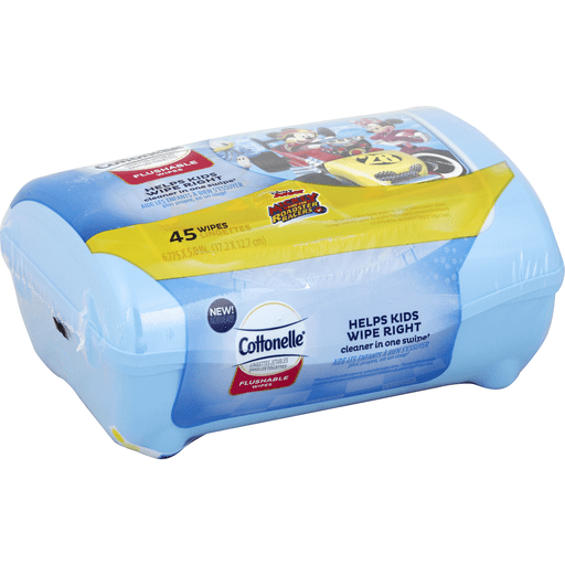 Cottonelle Wipes, Flushable, Disney Junior Mickey And The Roadster Racers
