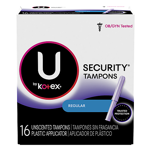 U by Kotex Security Tampons, Plastic Applicator, Regular, Unscented