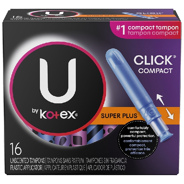 U by Kotex Click Compact Tampons Super Plus Absorbency Unscented