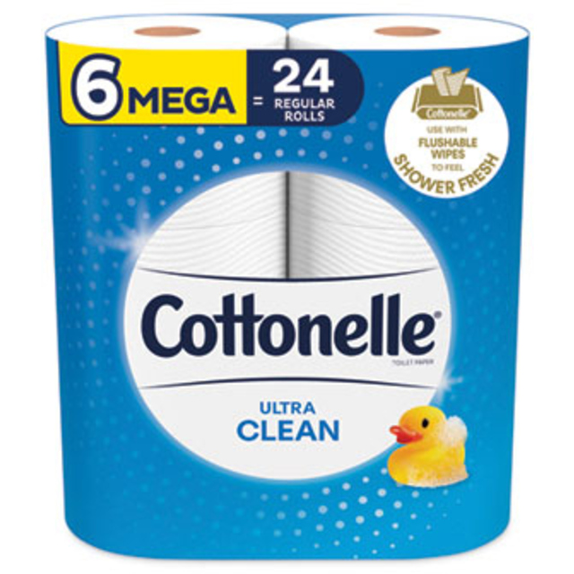 Cottonelle Toilet Paper, Ultra Clean, Mega Rolls, 1-Ply