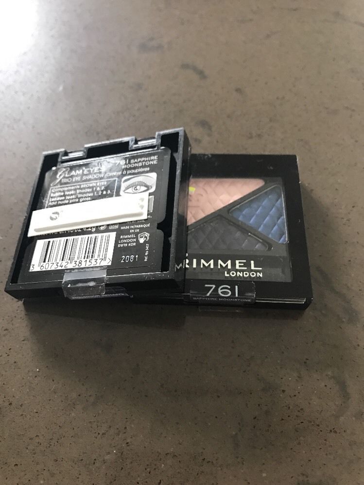 Eyeshadow Pack Of 2 Rimmel London Glam Eyes Trio Sapphire Moonstone 761