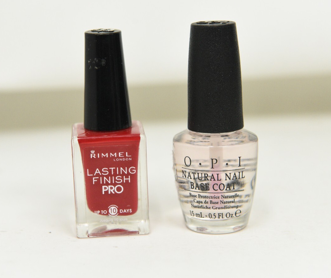 Rimmel Cherry Fashion Lasting Finish Pro Nail Enamel + OPI Base Coat Natural