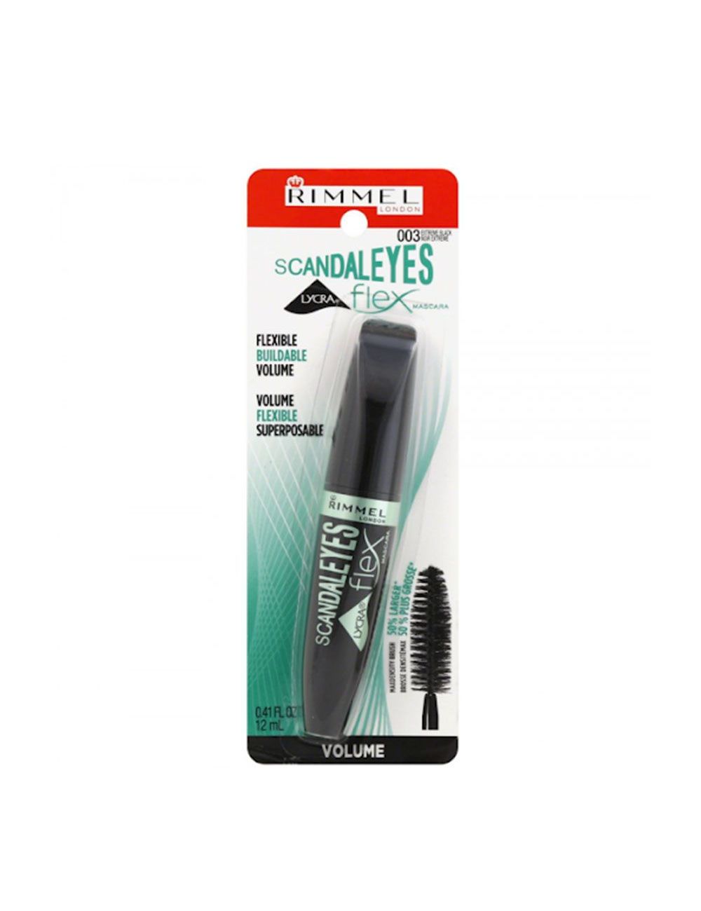 Rimmel Eye Cosmetics Scandaleyes Lycra Flex Mascara, Extreme Black