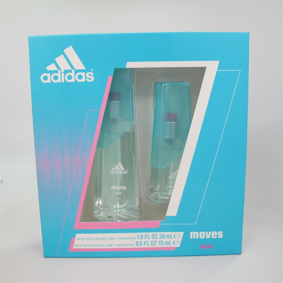 Adidas Mover For Her 2Pcs Perfume Set: 1.0 Oz 0.5 Oz Edt Spray