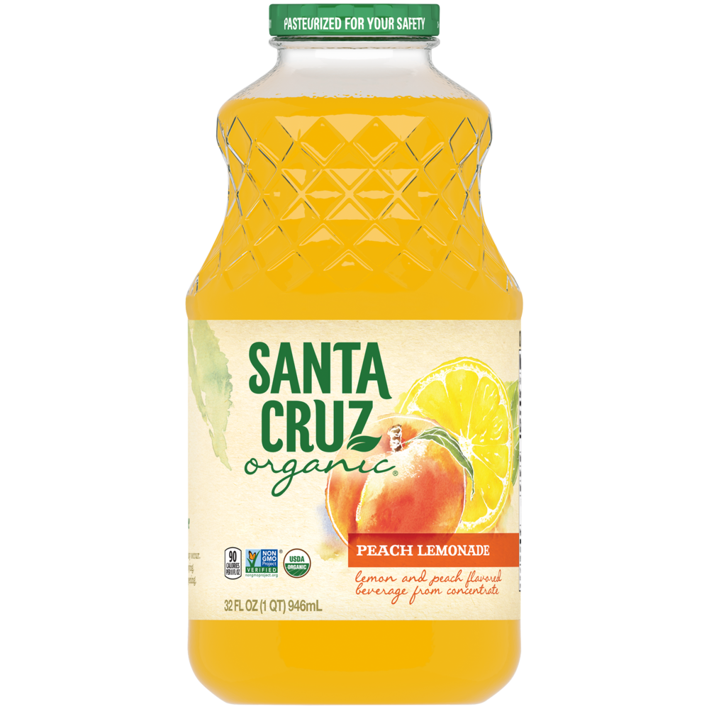 Santa Cruz Organic Juice, Peach Lemonade 32 Fl Oz