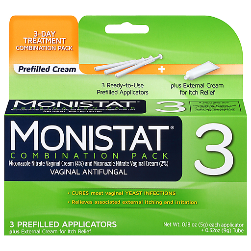 Monistat Vaginal Antifungal, 3 Day Treatment, Cream, Combination Pack