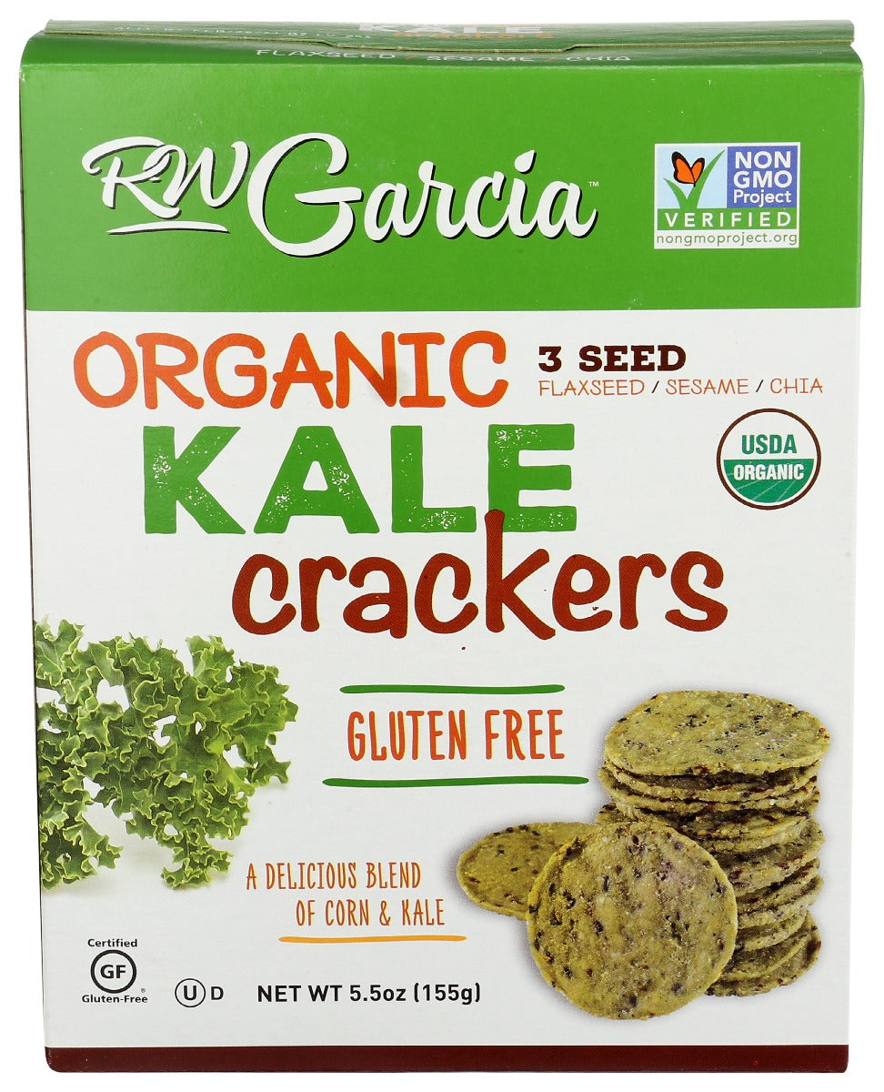 R. W. Garcia RW Gluten Free Organic 3 Seed Kale Crackers 5.5 Oz
