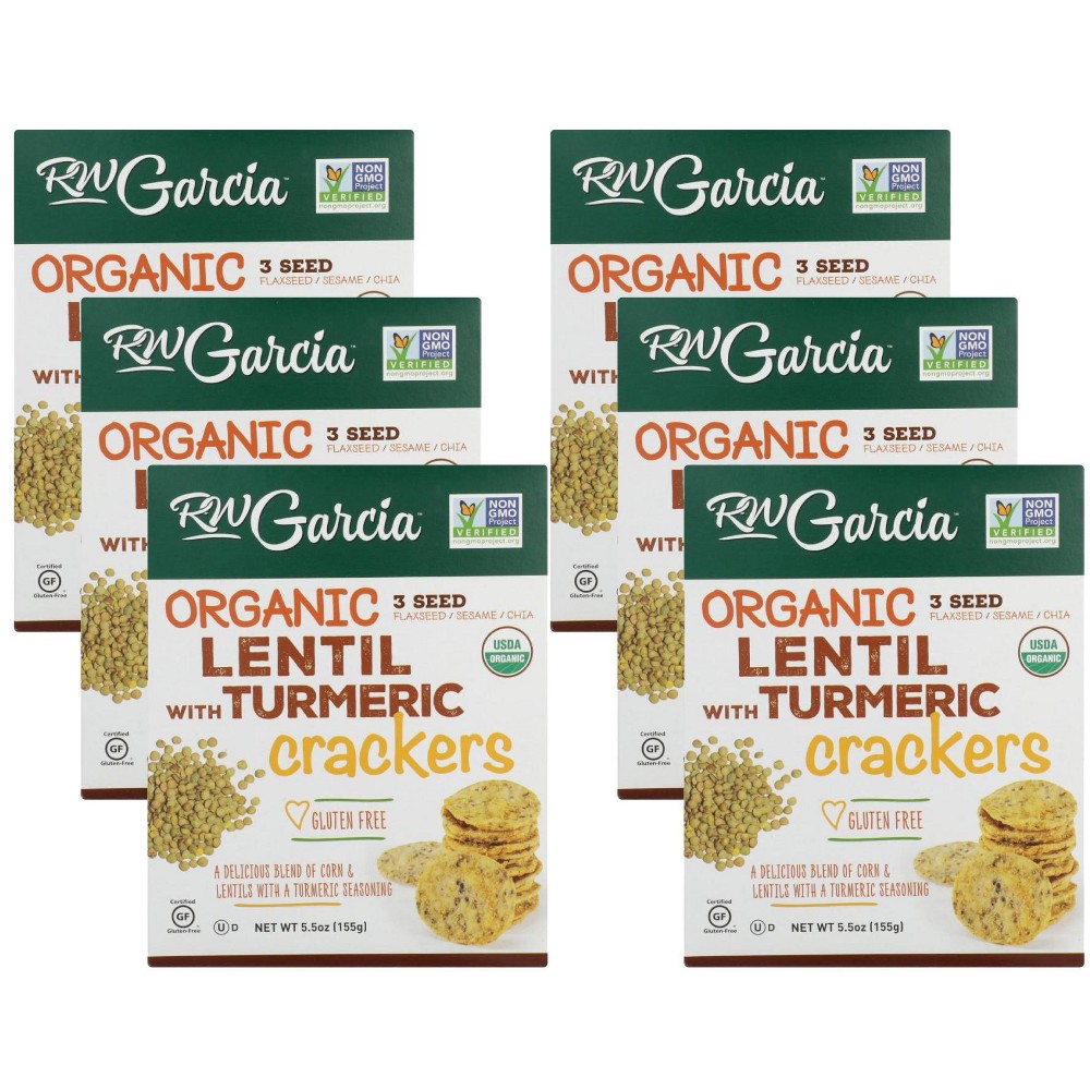RW Garcia R. W. – Cracker 3 Seed Lentil Turmeric – Case Of 6 – 5.5 Oz