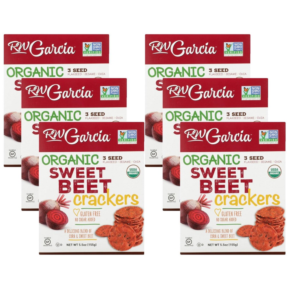 RW Garcia Organic Sweet Beet Crackers - Case Of 6/5.5 Oz