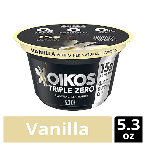 Oikos Vanilla Triple Zero Blended Nonfat Greek Yogurt