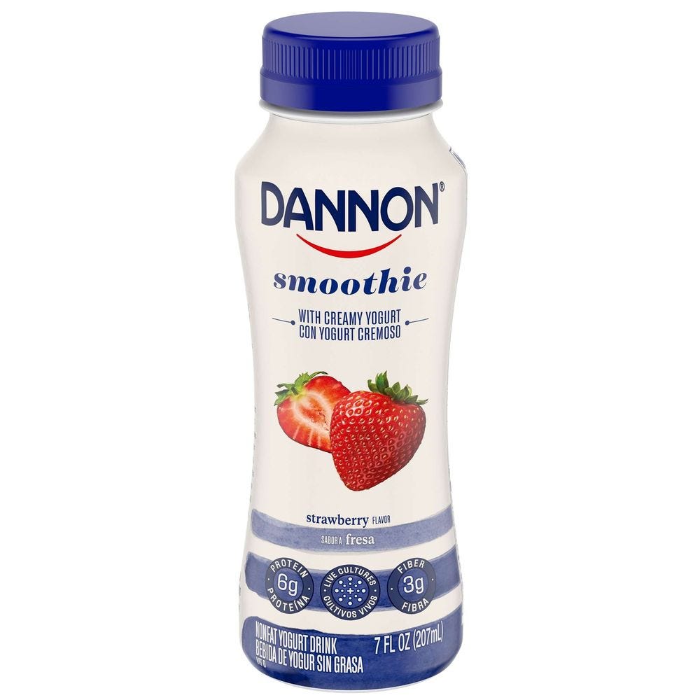 Dannon Smoothie Strawberry Nonfat Yogurt Drink 7 Fl. Oz. Bottle
