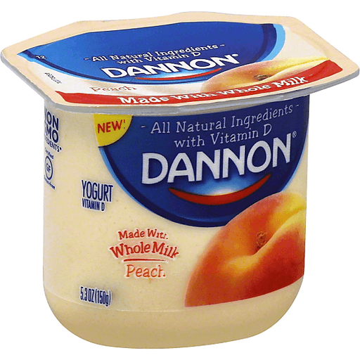 Dannon Whole Milk Non-GMO Project Verified Peach Yogurt, 5.3 Oz