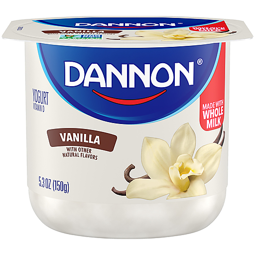 Dannon Whole Milk Non-GMO Project Verified Vanilla Yogurt, 5.3 Oz