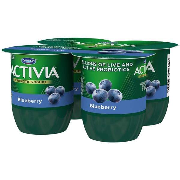Activia Lowfat Probiotic Blueberry Yogurt, 4 Oz. Cups