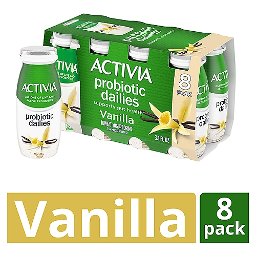 Activia Probiotic Dailies Low Fat Yogurt Drink, Vanilla, Non-GMO Project Verified, 3.1 Oz