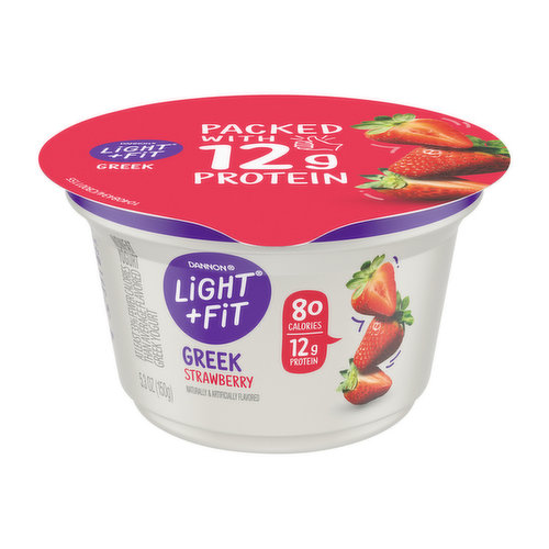 Dannon Yogurt, Fat Free, Greek, Strawberry 5.3 Oz