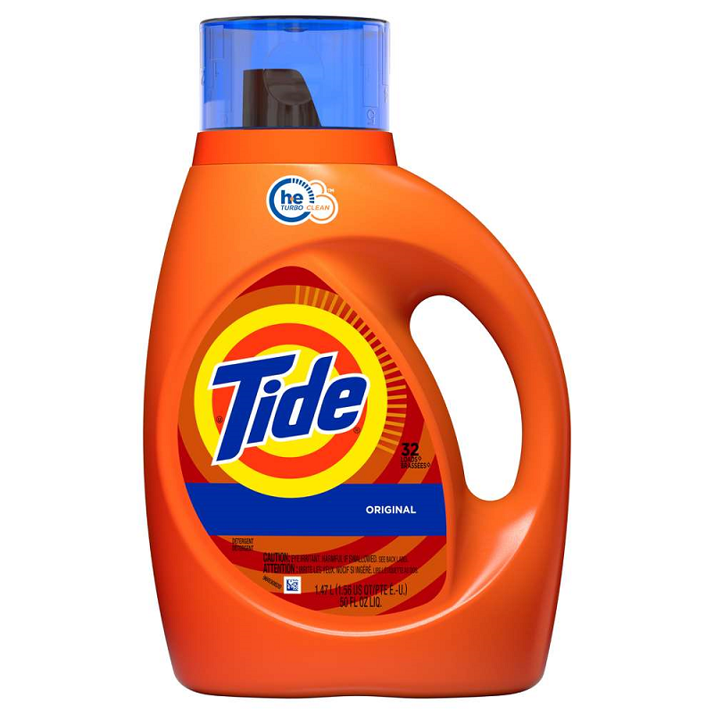 Tide Original Scent HE Turbo Clean Liquid Laundry Detergent, 50 Oz, 32 Loads