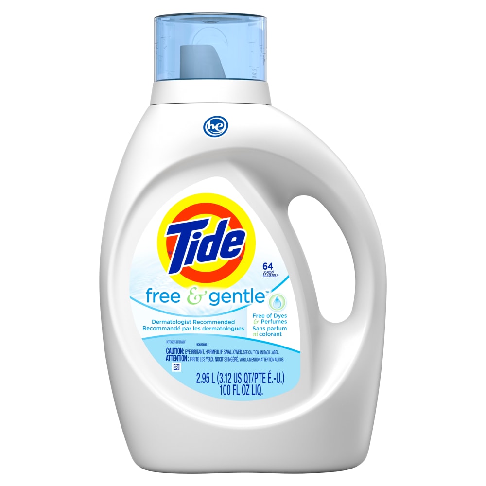 Tide Free & Gentle, He Turbo Clean Liquid Laundry Detergent 64 Loads, 100 Fl Oz