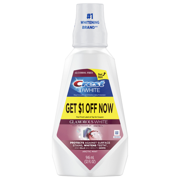 Crest Arctic Mint 3DWhite Glamorous White Alcohol Free Multi-Care Whitening Mouthwash