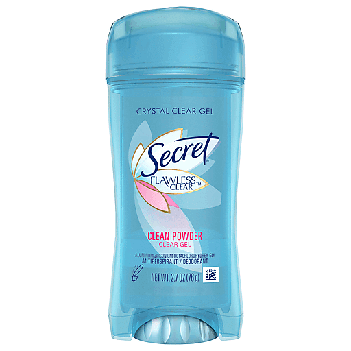 Secret Flawless Crystal Clear Gel Clean Powder Antiperspirant Deodorant, 2.7 Oz