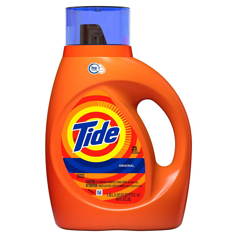 Tide Original Scent HE Turbo Clean Liquid Laundry Detergent, 40 Oz, 25 Loads